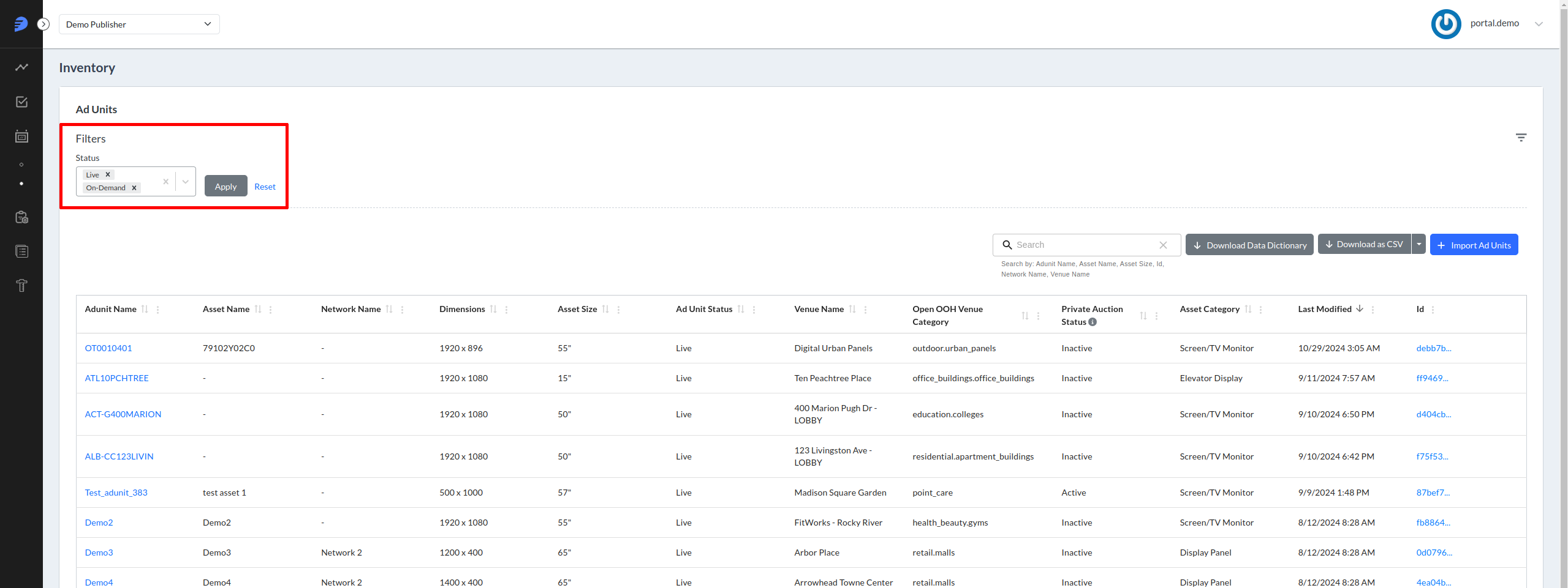 Managing Inventory in the Portal